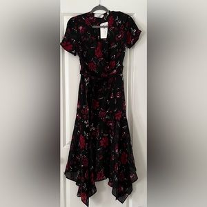 NWT ALC asymmetric belted floral dress